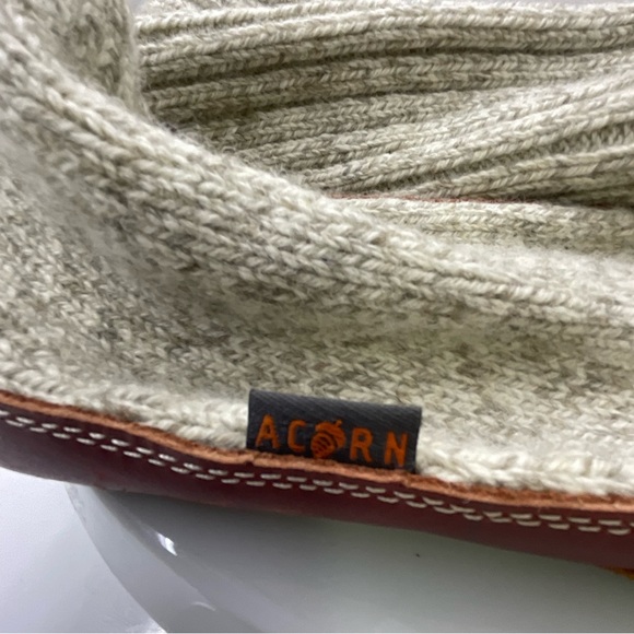 Acorn Comfort On Earth Gray Ragg Wool Leather Sole Slipper Socks 10.5-11.5 Men’s - Picture 4 of 9